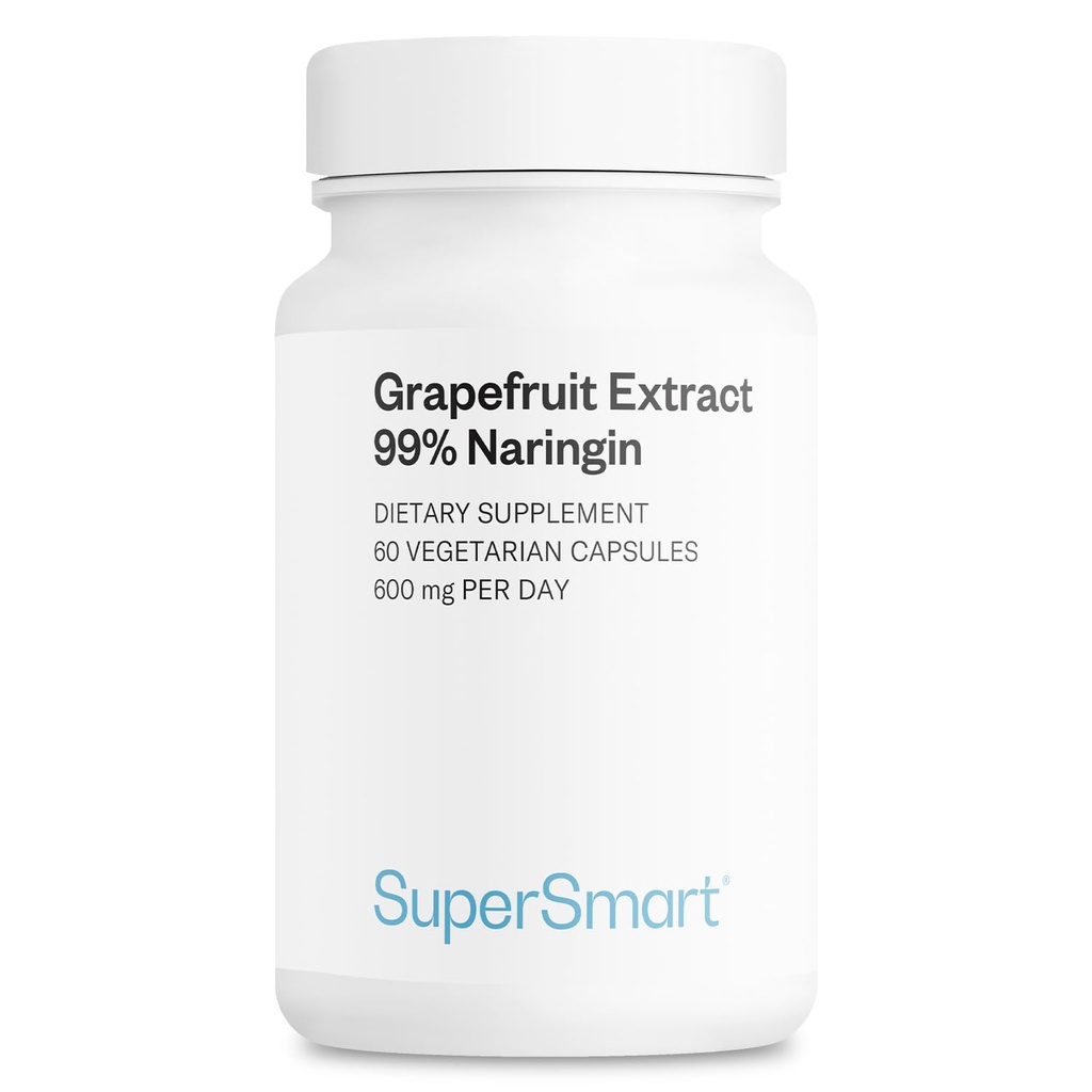 Supersmart - greip ekstrakt 600mg päevas (99% Naringin) - kõrge potentsi GSE täiendada | Mitte-GMO & Gluteenivaba - 60 taimetoitlane kapslid