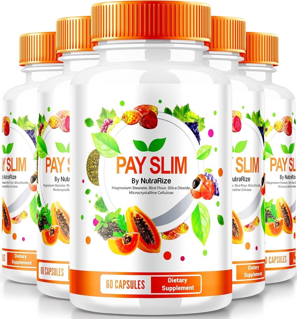 NutraRize (5 Pack) Pay Slim kapslid, PaySlim All-Natural Supplement for Healthy Weight Loss, Premium Formula saavutada keha ja fitness eesmärgid, ametlikud ülevaated (300 kapslit)