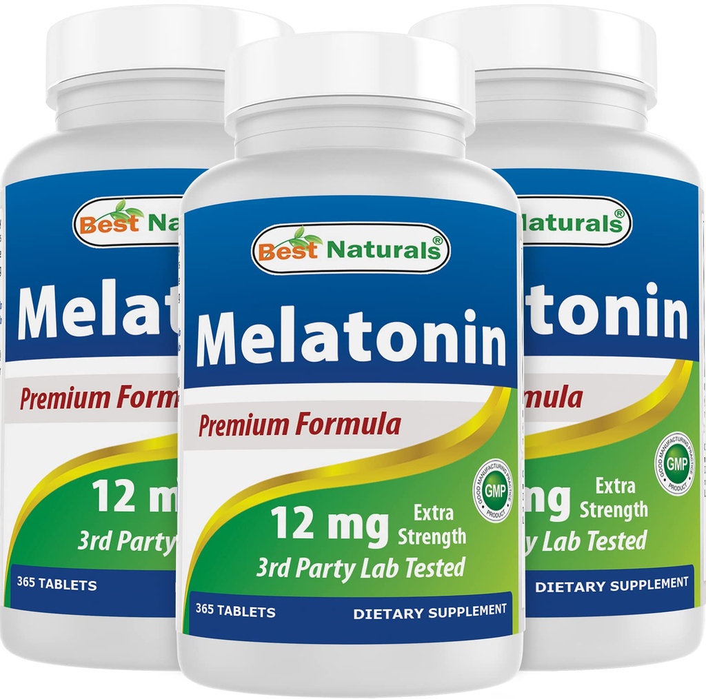 Parimad looduslikud melatoniin 12 mg (1 aasta pakkumine) - ravimivaba öine uneabi - melatoniin une ja lõõgastumiseks, 365 loend (365 loend)