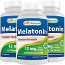 Parimad looduslikud melatoniin 12 mg (1 aasta pakkumine) - ravimivaba öine uneabi - melatoniin une ja lõõgastumiseks, 365 loend (365 loend)