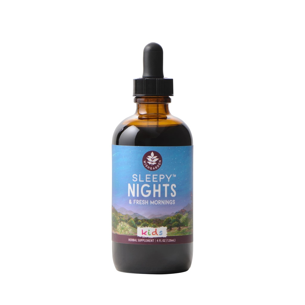 WishGarden Maitsetaimed Unised ööd lastele - All-Natural Taimne Uneabi Tinktuur Ilma Melatoniinita, Orgaaniline Unelisa koos Passionflower & Scullcap, Toetab Ohutut Ja Rahulikku Sügavat Une, 4oz
