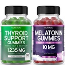 Kilpnäärme toetus naistele ja meestele (90 Gummies) tugisammas - maitsev õunamaitse - täiskasvanute melatoniinkummid (180 loend) - kiire lahustamine Melatoniin 10mg Gummies - Non GMO, Vegan & USA Made