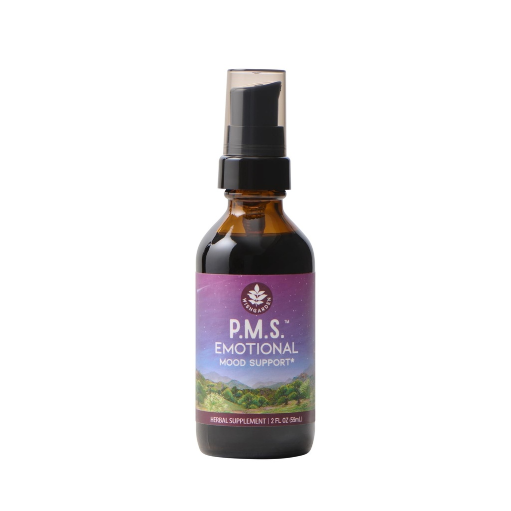 WishGarden Herbs PMS Emotsionaalne Naistele - Taimne PMS Support Supplement naistele Vitex Berry & Blue Vervain, PMS Mood Swing Relief & PMDD Relief Supplement, Emotsionaalne tugi ajal PMS, 2oz