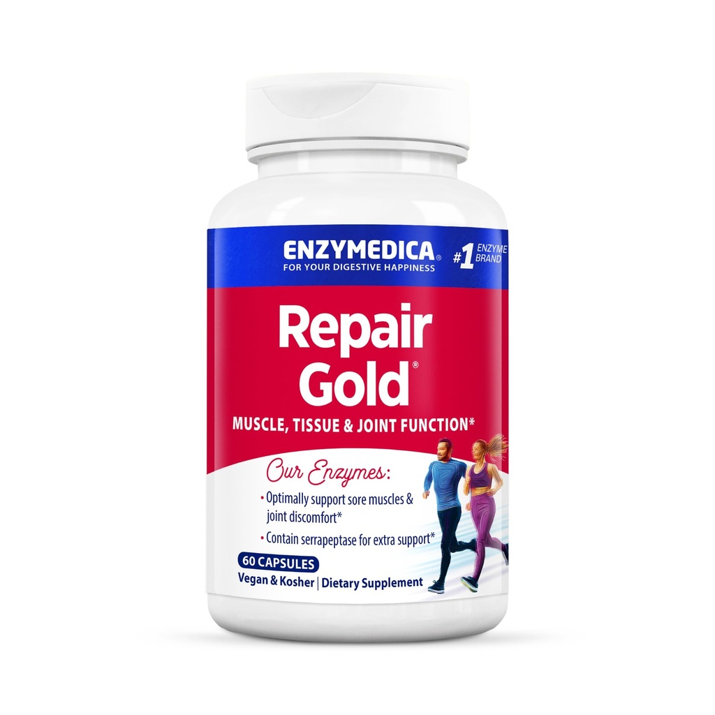 Enzymedica, Repair Gold, Proteolüütilised Ensüümid, ühine tugilisand, soodustab lihaste taastumist ja kudede funktsiooni, 60 loend