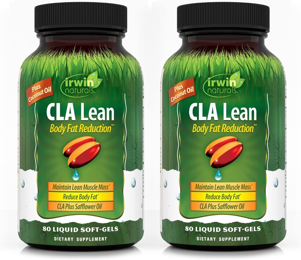 Irwin Naturals CLA Lean keha rasva vähendamine - aitab vähendada keha rasva ja suurendada lihastoonust - 80 vedelat pehmet geeli (pakk 2)