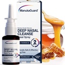 ManukaGuard Medical Grade Manuka Honey Natural Nasal Spray koos soolalahusega ummikute toetamiseks, Sinus ja allergia leevendamiseks, Nina niisutamine, Uus-Meremaa Honey, MGO 600, 0,65 fl oz pudel