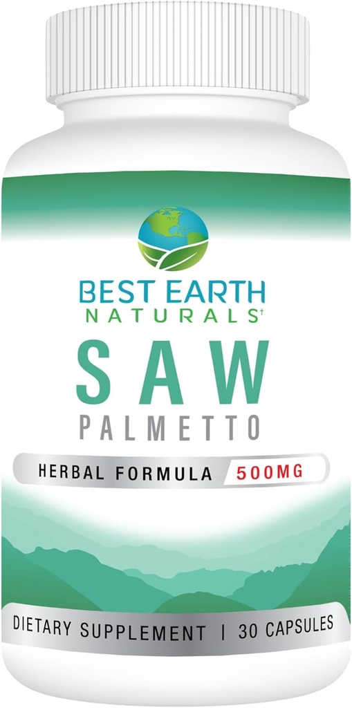 Best Earth Naturals Saw Palmetto 500 mg, et toetada juukseid, eesnääret, kuseteede 30