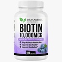 Potentsiaalne biotiin (vitamiin B7) 10 000 mcg koos vitamiinide D & E lisaga | 180 loend | juuksed, nahk ja küüned | paksemaks ja tugevamaks juuste kasvuks | terve, nooruslik nahk ja tugevad küüned | energiatoetus