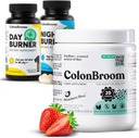 ColonBroom Psyllium Husk Powder, Colon Broom Colon Cleanser Fiber Supplement puhumine Relief & Soolestiku Tervis + Day & Night Põletaja Toidulisandid, Kaalujuhtimise Pillid (60 Servings), 3 Eset