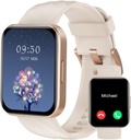 RUIMEN Smart Watches for Women Men (Vastav / Tee kõned) ühildub iPhone / Android telefonid, 1.85" HD ekraani Fitness Tracker Heart Rate Monitor 100 + Sport Tracker Watch veekindel (Milky White)