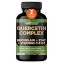 Gade Nutrition Orgaaniline Quercetin Bromelain C-vitamiini ja tsink | Immuunsüsteemi tugi täiendada Quercetin 500mg kapslid | Bioflavonoidid valmistatud USA Kolmanda osapoole testitud