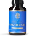 MIND:RESTORE Premium Nighttime Nootropic Supplement | Brain Nutrition for Memory and Sleep | 9 Premium Ingredients | L Theanine Lions Mane Koliin Magneesium L Troonaat Vitamiin B6 Bacopa Monnieri