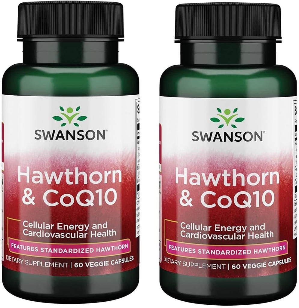 Swanson Hawthorn & Coq10 60 Veg Kapslid (2 pakendit)