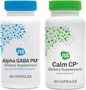 NeuroScience Stress Response & Sleep Set - Alpha GABA PM + Calm CP koos melatoniini, L-theanine, Banaba Leaf & More (2 toodet, 60 loe iga)
