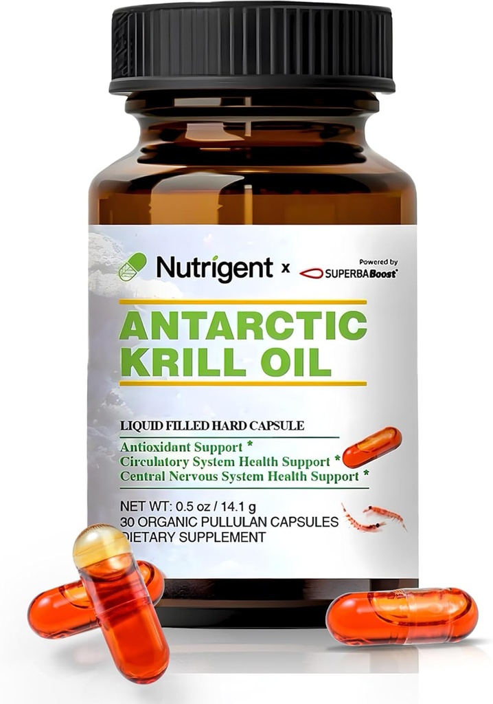 Antarktika krillõli 350 mg, vedelad täidetud orgaanilised kapslid, oomega-3 EPA, DHA, astaksantiin ja fosfolipiidid Täiendus, südame tugi, aju ja liigeste tervis, ilma kala maitseta, 30 krahv