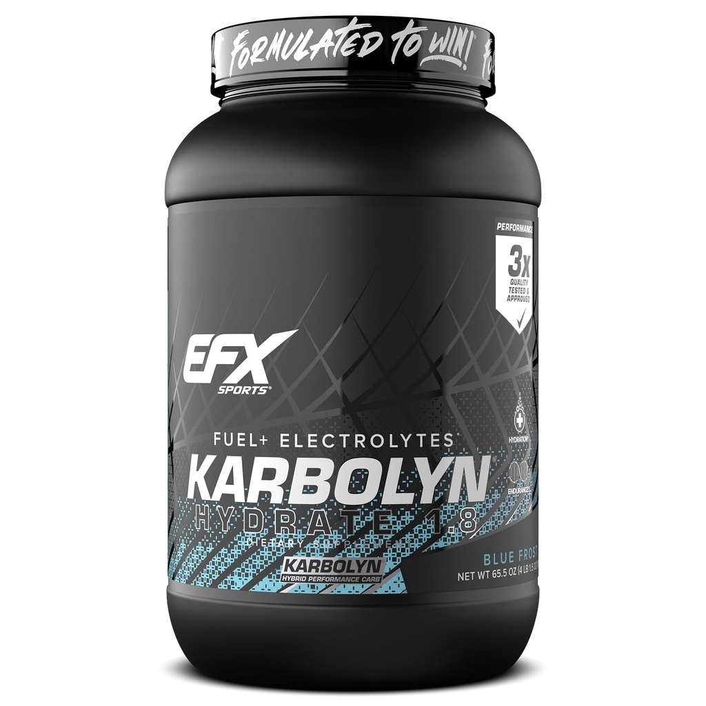 EFX Sport Karbolüünhüdraat | Süsivesikute pulber + elektrolüüdid | Suhkruvaba spordijoogi segu | Kütus ja hüdraat | Stimulantvaba | 66 Servings (sinine Frost)