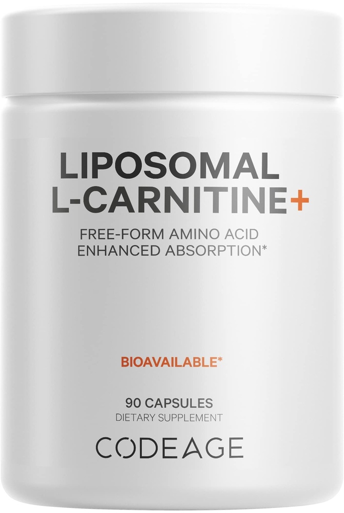 Kodee Liposomaalne L-karnitiin + täiendus - 500 mg L-karnitiin L-tartraat ühe serveerimise kohta - vaba vorm Aminohape - karnitiin - liposomaalne kohaletoimetamine - Vegan, mitte-GMO, gluteenivaba - 90 kapslit