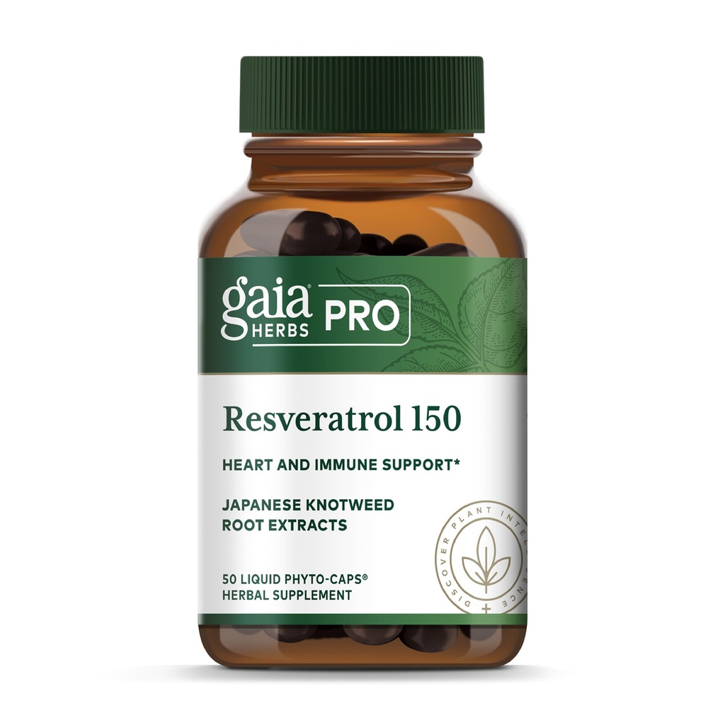 GAIA HERBS PRO Resveratrol 150 - pakub südame tervise ja immuunsuse tuge - sisaldab Jaapani sõlme - veganit, sojavaba ja gluteenivaba - 50 vedelat fütomütsi (25 serveerimist)