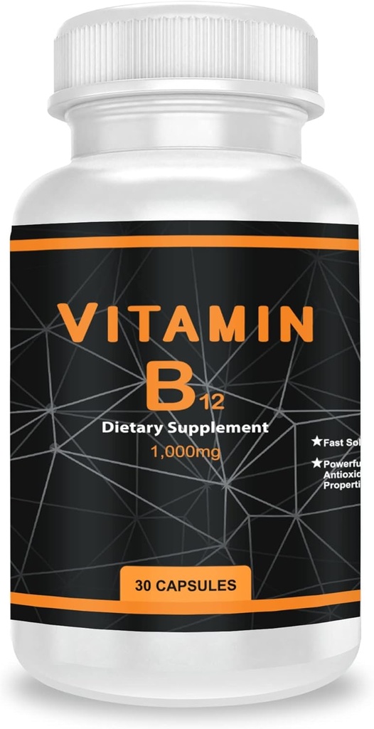QEI Vitamiin B12 1000mg, toetab energia ainevahetust ja närvisüsteemi hooldust, vitamiinilisandit, 30 kapslit