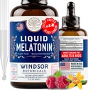 Vedel melatoniin täiskasvanutele ja lastele 6 aastat kuni - 3 mg melatoniin langeb ekstra tugevusega vedel uneabi - kiire imendumine, Vaarika Vanilla Maitse Melatonina - 2oz, 2-kuuline pakkumine, valmistatud USA-s