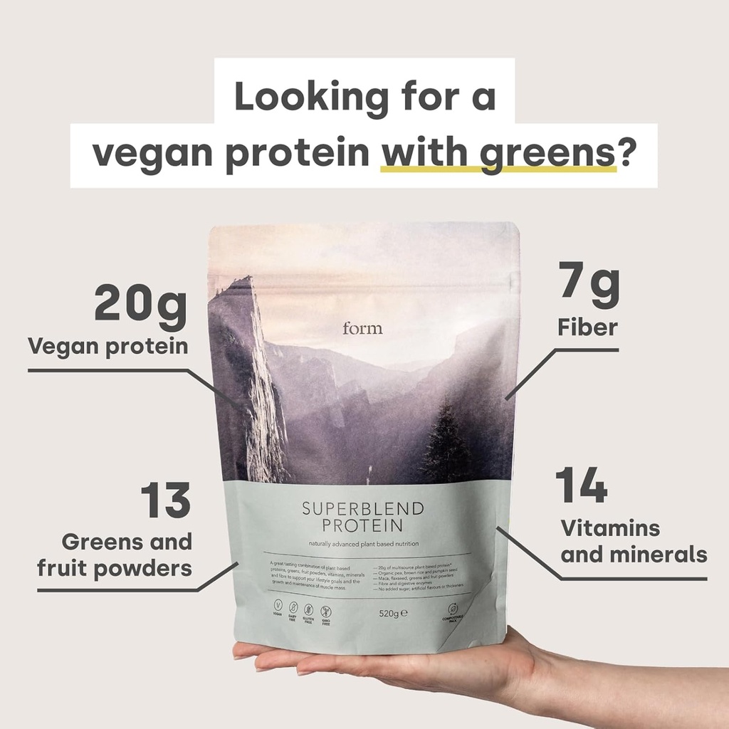 Vorm Superblend Valk - Vegan Valgu Pulber Superfoods, Vitamiinid ja Mineraalid - 20 g Taimne Valk Serving (Šokolaad Maapähkli)