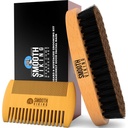 Beard Brush ja Comb - Natural Boar Bristle Beard Brush & Beard Comb meestele - Näohoolduse Gift Set meestele - Mustache Styling, Grooming & Shaping Tools