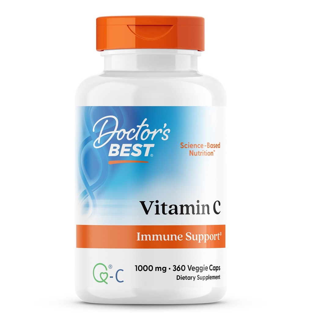 Arsti parim C-vitamiin Q-C-ga, immuunsuse tugi, mitte-GMO, gluteenivaba, sojavaba, Vegan 360 Veggie Caps