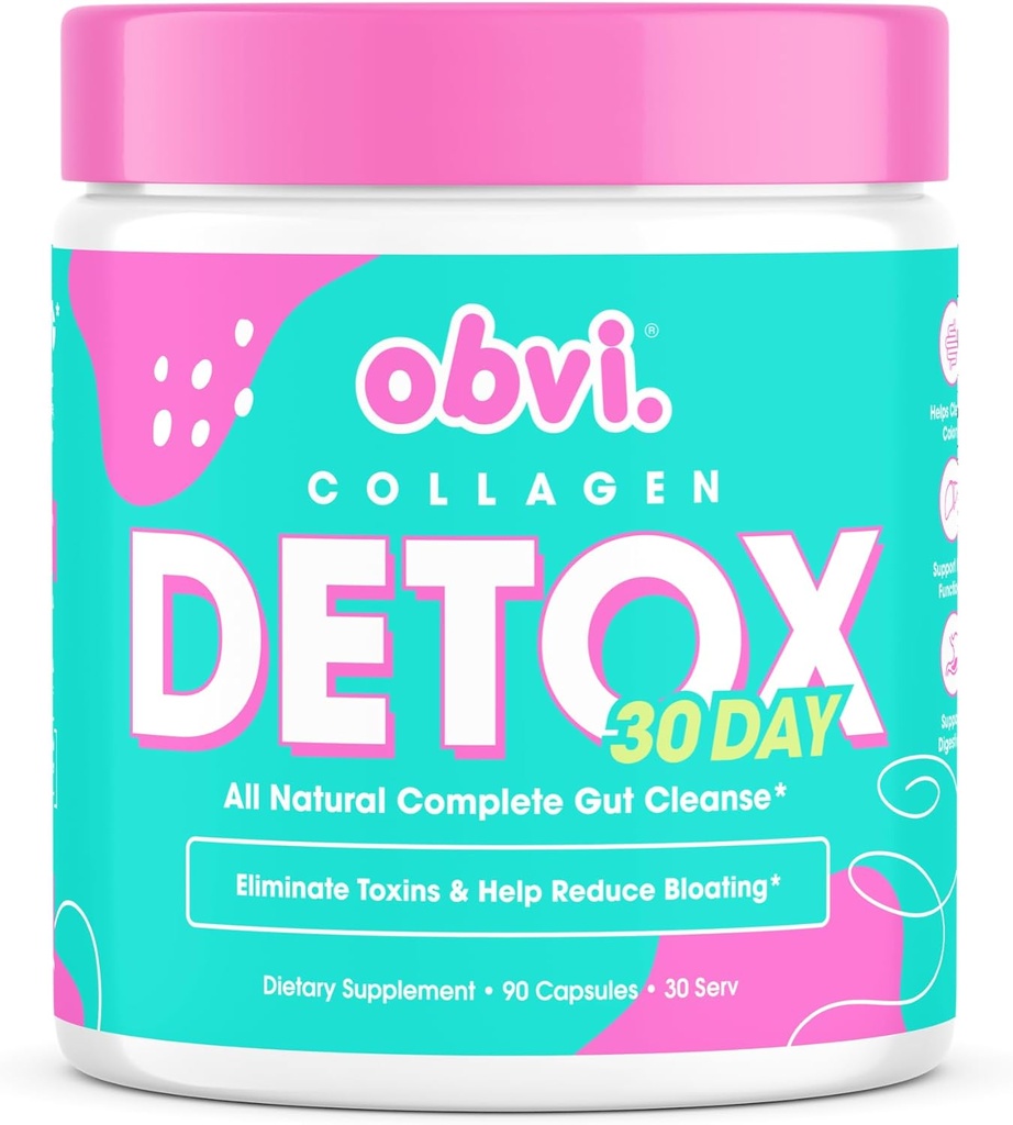 Obvi Detox Colon Cleanse Supplement | Edendab seedetrakti ja soolestiku tervist, Bloating Relief, aitab eemaldada toksiine | Immuuntugi piimaohakas, Psyllium Husk, Senna Leaf | 90 kapslit | 30 serveerimist