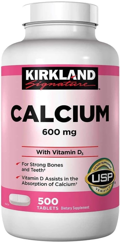 Kirklandi allkirja kaltsium, 600 mg + D3, 500- loendatud tabletid