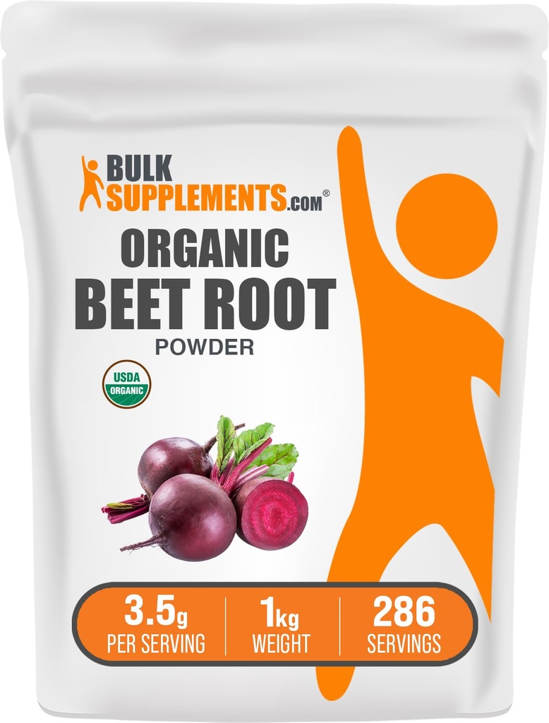 BulkSupplements.com Orgaaniline suhkrupeedi juurepulber - Superfood Supplement, Beet Root Supplements - Vegan & Gluten Free, 3,5 g per Serving, 1 kg (2,2 naela) (pakk 1)