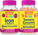 Nohjah Raud + C-vitamiini lapsed + kurkumide kurkumiini lapsed, kummide komplekt - suurepärane maitse, vitamiinilisand, gluteenivaba, GMO-vaba, närimiskumm