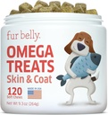 Lõheõli koertele - Wild Alaskan Fish Oil for Dogs - Omega 3 koertele - Itch Relief for Dogs - Koerte ühine tervis - Koerte allergia leevendamine - Koer Itch Relief - 120 Koera kalaõli pehmed närid