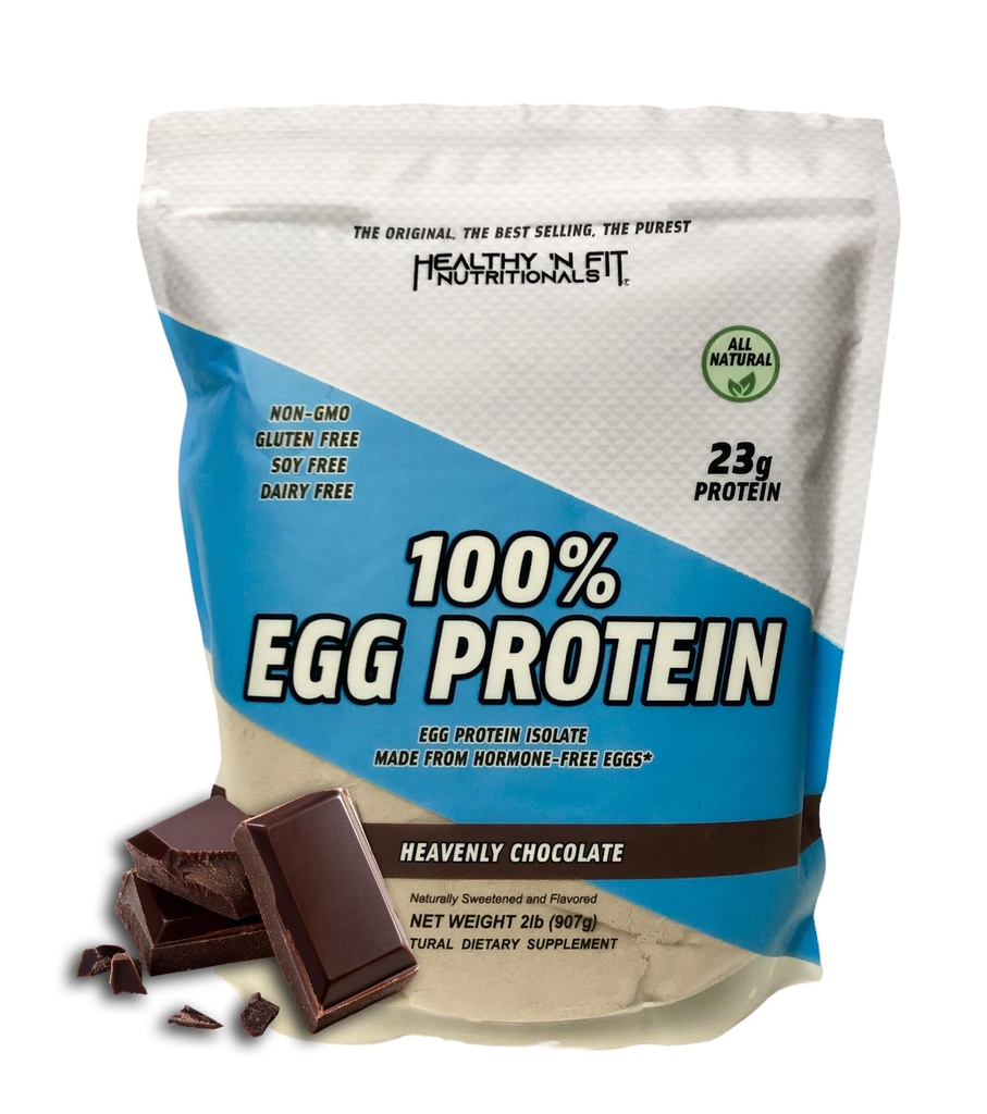 Tervislik N Fit 100% munavalk - Taevane šokolaad (2lb): 100% munavalge valk -Plus looduslikud peptiidid. Ultra puhas, looduslik munavalgu isolaat