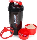 XTK Shaker Bottle 16OZ Protein Shaker pudelid Mix Ball Portable Sport Veepudeli Lekkimine Tõend GYM Cup Valgusegud ladustamise ja pillide Korraldaja, Ideaalne Pre Workout, BPA Free (Punane)