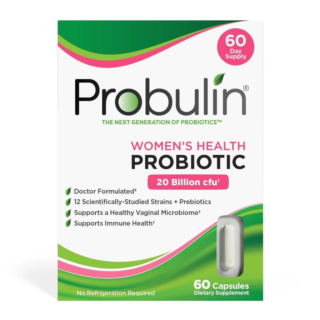 Probuliin Naiste tervis Probiootikum + prebiootikum vaginaalsele, soolestikule ja immuunsüsteemile - 20 miljardit CFU - 12 probiootilist tüve, 60 vegankapslit