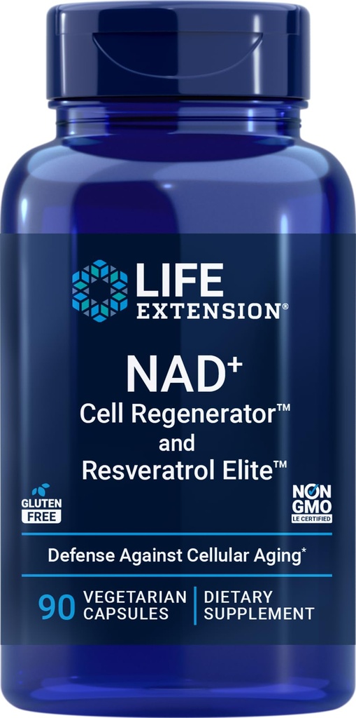 Life Extension NAD + Cell Regenerator and Resveratrol Elite, 90 Veg Caps