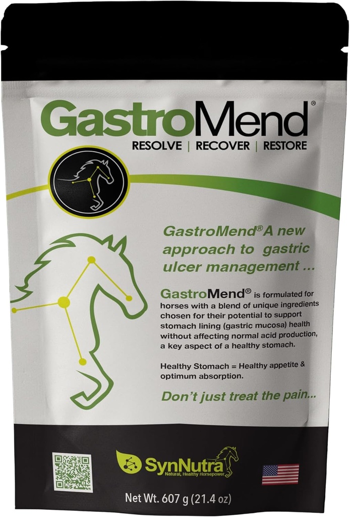 GastroMend® Gastrointestinal Health Supplement hobustele, 100% looduslik, soodustab kõhtu ja soolestiku tervist hobueeslites, kuluefektiivne seedetrakti heaolu, 60 serveerimist koti kohta, valmistatud USA-s