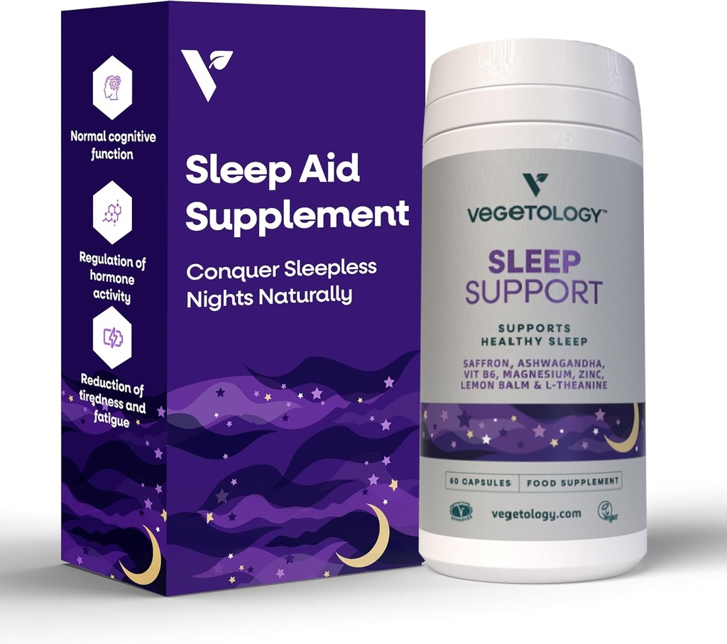 Sleep Support Vegan Supplements (60 kapslit) – Deep Sleep Supplements täiskasvanutele ja lastele – Sleep Calm Food Supplement – Tervislik uneabi – Supplements to help Sleep