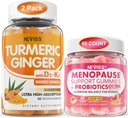 2 Pack Turmeric Ingver Gummies + 1Pack Menopausi Täidetud kummikud