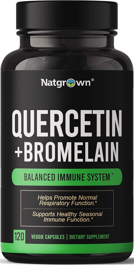 Natgrown Quercetin with Bromelain Supplement Complex - 120 Capsules