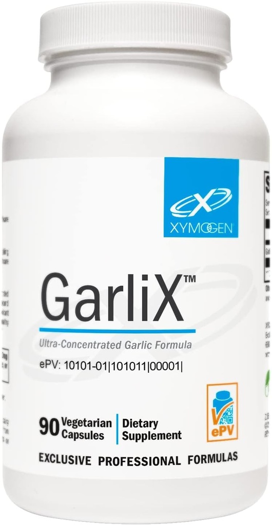 XYMOGEN GarliX - Ultra-kontsentreeritud küüslaugu lisand koos allitsiini + Alliiniga, et toetada antioksüdantide aktiivsust, südame-veresoonkonna + immuunsüsteemi tervist (90 kapslit)