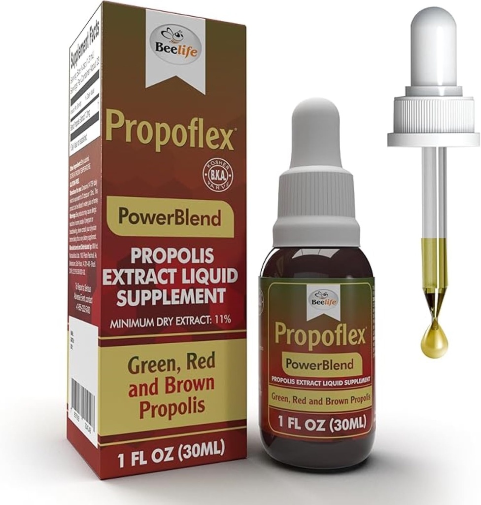 Beelife Propolis Extract, Power Blend Green, Red & Brown Propolis - 100% puhas ekstrakt Bee Propolis Tinktuur, kõrge Artepillin-C tase - looduslik antioksüdant, immuuntoetus - Brasiiliast (30 ml / 1Fl.Oz)