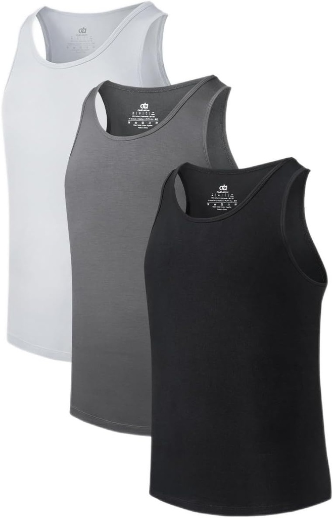 David Archy Meeste Tank Top Bamboo Rayon alussärgid Tankisärk Niiskus-Wicking A-särk meestele, 3 või 5 Pack