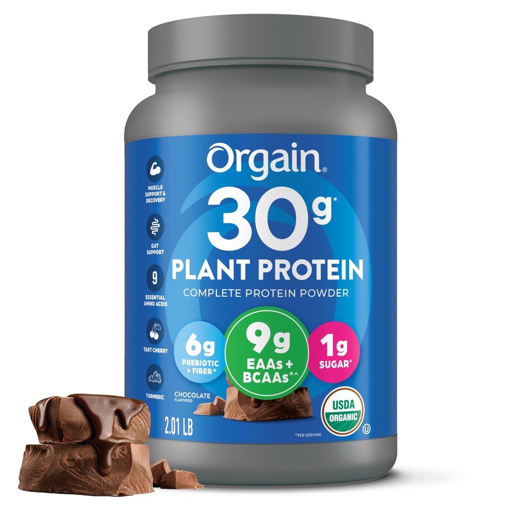 Orgaaniline 30g Veganvalgu pulber, šokolaad 9g EAA-d + BCAA-d, taimevalk, 6g prebiootikum + kiudaine, 1g suhkur, enne treeningut, lihaste tugi + taastamine - 2,01lb (pakendamine võib varieeruda)