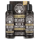 Viking Revolution Beard Wash and Bear Conditioner for Men with Argan Oil and Jojoba Oil - Beard Softener and Stronger Bear Care Beard Shampoo and Conditioner with Bear Oil (5oz, Spiced Vanilla)
