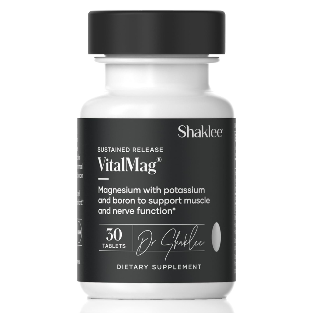Shaklee -Susted Release VitalMag - Magneesiumilisa närvidele, lihastele ja südame tervisele - Kaalium ja boorisegu - toetab südame-veresoonkonna tervist - lihtne seedimine - 30 tabletti
