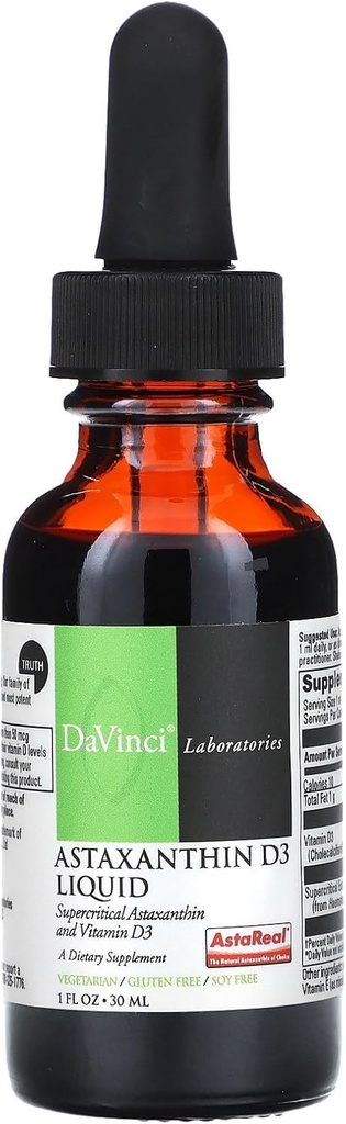 Davinci Laboratories Astaxanthin D3 Vedelik - 1 fl oz