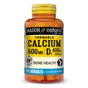 MASON LOODUSLIK Kaltsium 600 mg koos D3-vitamiiniga, 100 päeva pakkumine, tervislike luude ja normaalse lihasfunktsiooni toetamine, kohvi Mocha maitse, 100 närimistabletti