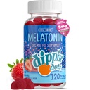 Dippin Dots - Melatoniini kummid lastele ja täiskasvanutele (60 päeva pakkumine) Maasika päikeseloojangu kreem maitse | 2,5 mg laste kohta Melatoniini lisand kiiremaks, pikemaks uneks | Laste kummid (120 loend)