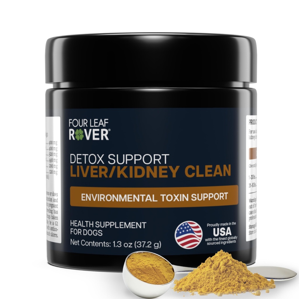 Four Leaf Rover Dog Maksatoetus - orgaanilise piimaohaka ja seenega - neerutoega - Detox & Cleanse - Veterinaar Formuleeritud